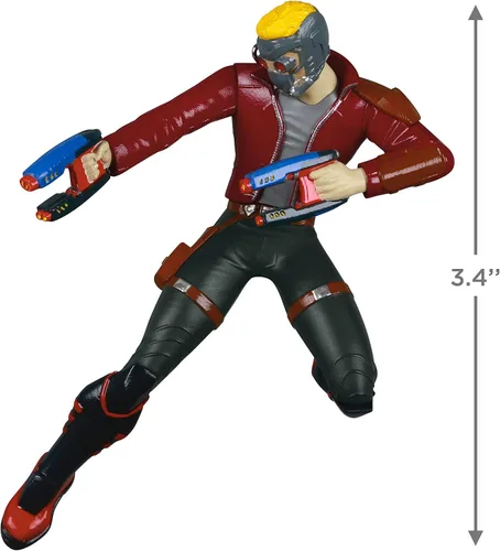 Vista 5 de Hallmark Keepsake Adorno de Navidad de plástico 2021, Guardianes de la Galaxia Star Lord