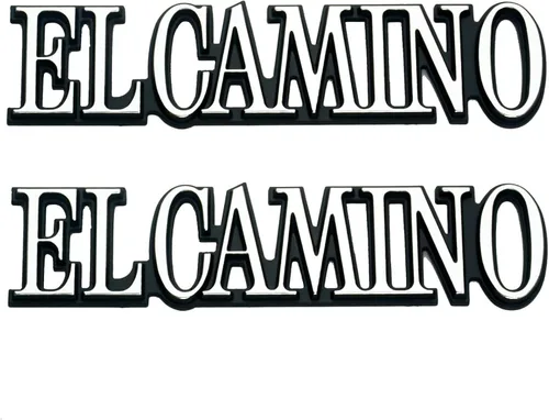 Vista 6 de 2 piezas para El Camino 1978-1987, emblema de panel de cuarto de panel, placa de identificación 3D, repuesto para El Camino (negro brillante)