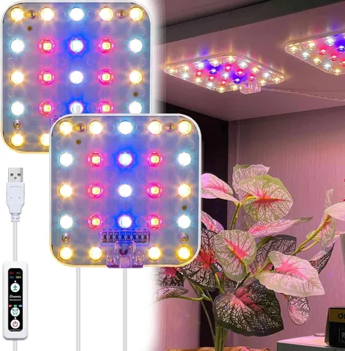 Vista 15 de Luz de cultivo para debajo del estante, temporizador automático, regulable, blanco perla, paquete de 1 Blanco (SP completo)
