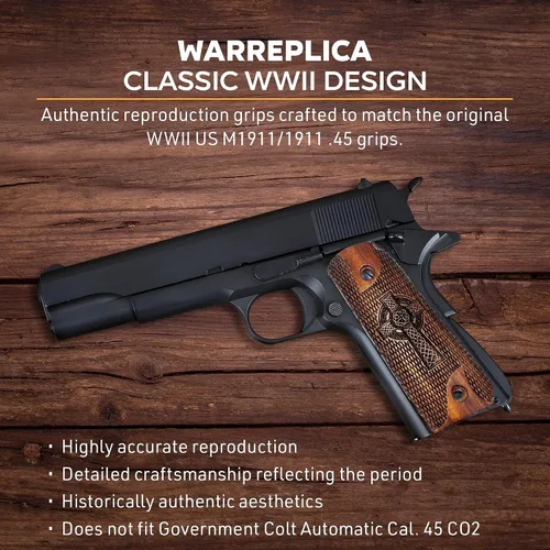 Vista 108 de WWII US M1911 / 1911 .45 Puños de madera - Reproducción