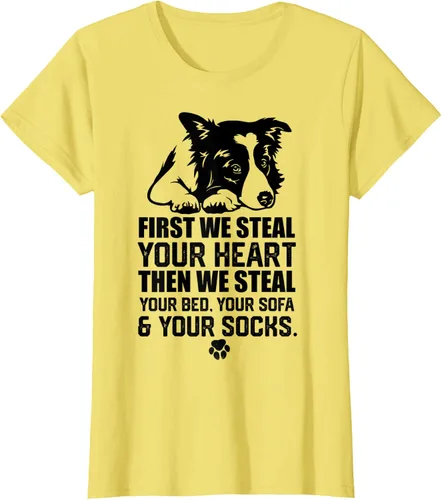 Vista 34 de Border Collie Steal Your Heart Steal Your Bed - Camiseta de sofá, Gris