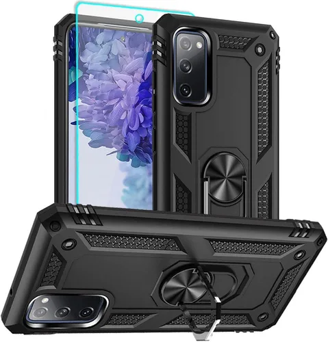 Vista 10 de Funda compatible con Samsung Galaxy S20 FE con protector de pantalla HD, grado militar, prueba de caídas de 16 pies, anillo, a prueba de golpes