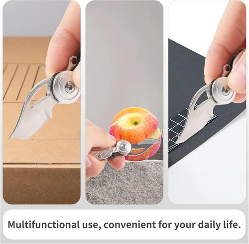 Vista 4 de Cuchillo de Bolsillo para Mujer, Cuchillo de Bolsillo Pequeño con Cadena, Cuchillos Geniales, Gadgets Geniales, Cuchillo EDC, Cuchillo de Bolsillo