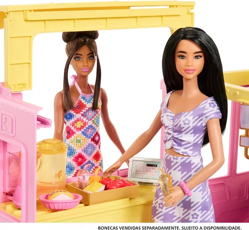 Vista 7 de Barbie® Set, Lemonade Truck Playset con 25 piezas