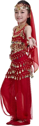 Vista 4 de Astage - Disfraz de princesa niña india para cosplay y bailes de bollywood