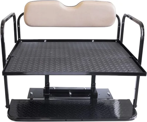 Vista 6 de Buggies Unlimited Club Car Precedent - Kit de asiento trasero abatible para carrito de golf con marco de acero, compatible con modelos 2004 en Buff