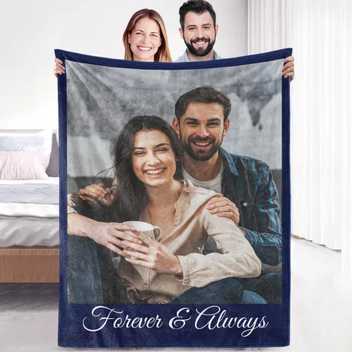 Vista 21 de Manta de Forro Polar Sherpa con Foto Personalizada - Suave, Cálida, Esponjosa - Regalos Personalizados para Parejas, Novio, Novia - Manta con Imagen