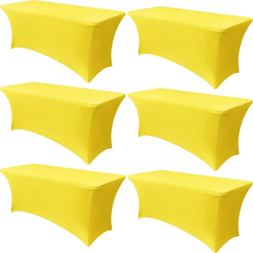 Vista 27 de Obstal Paquete de 6 Fundas de Mesa Elásticas de Spandex para Mesas de 6 Pies - Mantel Rectangular Universal Ajustado de 6 Pies Protector para Bodas