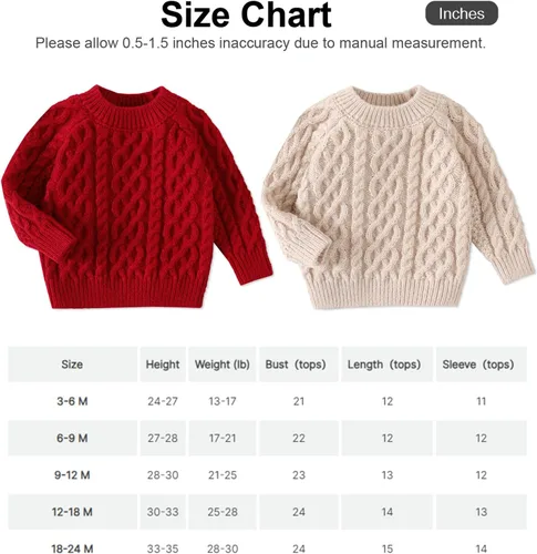 Vista 7 de PATPAT Baby Pullover Crewneck Sweater Long Sleeve Solid Color Infant Fall Winter Warm Clothes