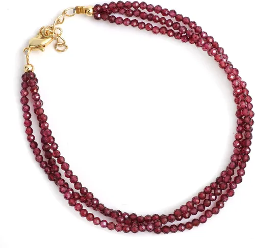 Vista 41 de Gempires - Pulseras de cuentas naturales de múltiples hebras, ligeras, hechas a mano, hipoalergénicas, de 8 pulgadas, chapadas en oro, elegantes