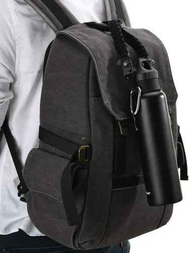 Vista 4 de Asa de cuerda de paracaídas para botellas Hydroflask 2.0 de boca ancha y estándar, con nuevo soporte de anillo de seguridad, 12oz - 64oz