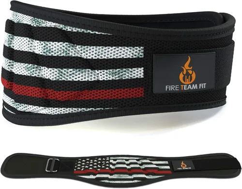 Vista 13 de Cinturón para levantamiento de pesas Fire Team Fit, para hombres y mujeres, de 6 pulgadas, soporte de espalda para fisicoculturismo y fitness, ideal