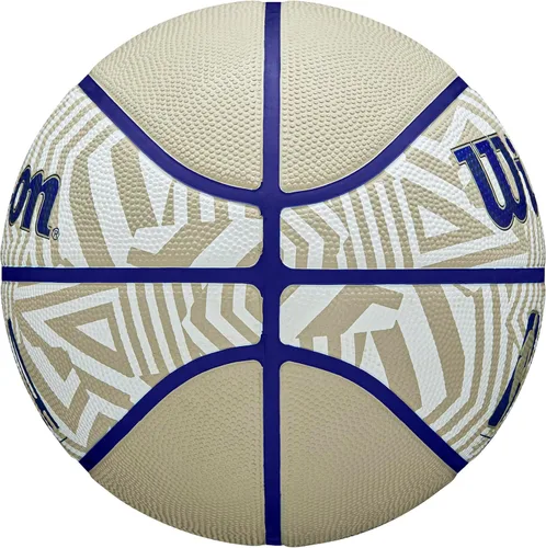 Vista 4 de Wilson NBA DRV Plus Dazzle Camo Balón de Baloncesto para Exteriores - Beige/Azul, Talla 7-29.5" Dazzle Camo Beige/Azul