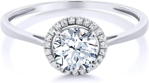 Vista 2 de Gem Stone King Anillo de compromiso de oro blanco de 10 quilates con corazones y flechas redondas de zafiro y diamante para mujer, 1.42 quilates