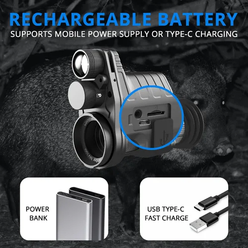 Vista 4 de oneleaf.ai Commander NV100 HD - Gafas de visión nocturna, monocular de visión nocturna con clip para caza/observaciones, 0.630 in Clip en Monóculo