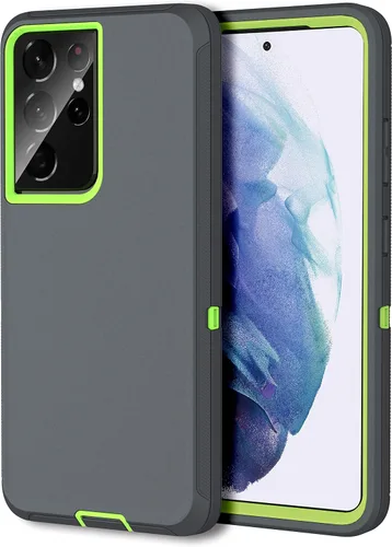 Vista 14 de MXX Funda compatible con Galaxy S21 Ultra, funda protectora de cuerpo con parachoques de 3 capas súper resistente y servicio pesado