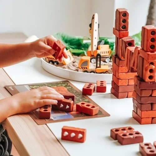 Vista 3 de Guidecraft Little Bricks - Juego de 60 piezas: juego de constructores para construcción y apilamiento, juguete educativo para niños