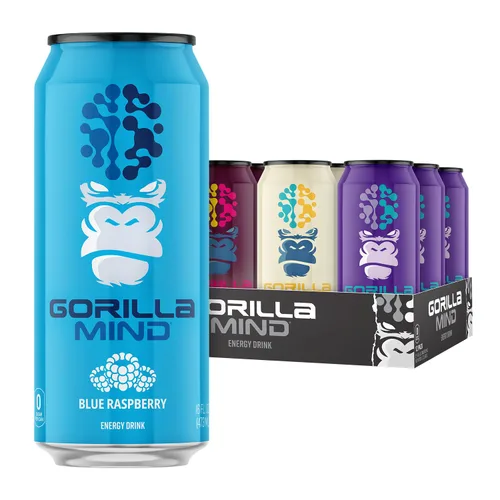 Vista 9 de Gorilla Mind Bebida energética Energía inigualable · Enfoque amplificado N-acetil-L-tirosina, alfa-GPC, 200 mg de cafeína, uridina, azafrán 0