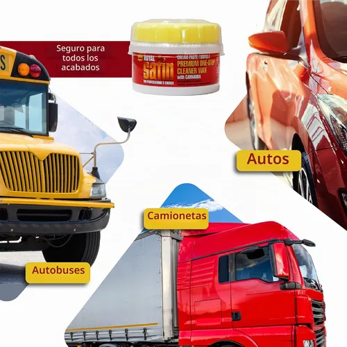 Vista 5 de Garry's Royal Satin Cera limpiadora One Step – Limpia profundamente, brilla y protege el acabado de tu vehículo – Auto, camión, autobús