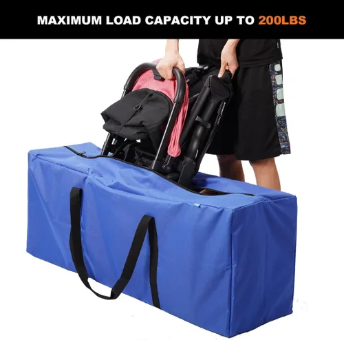 Vista 3 de COOLBEBE Bolsa de lona deportiva Bolsa de equipaje de viaje extra grande con cremallera mejorada, duradera y resistente al agua, Azul Patchwork