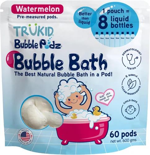 Vista 10 de TruKid Bubble Podz - Baño de burbujas para niños, niños pequeños y bebés, bomba de baño suave y refrescante sin lágrimas para piel sensible