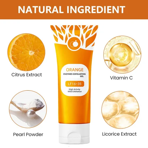 Vista 5 de Gel exfoliante naranja para cara y cuerpo, gel exfoliante de naranja, exfoliante exfoliante de limpieza, exfoliante facial hidratante de limpieza