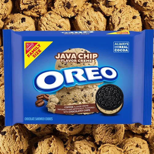 Vista 9 de OREO Galletas de sándwich de chocolate con crema sabor a chips de Java tamaño familiar, 17 onzas