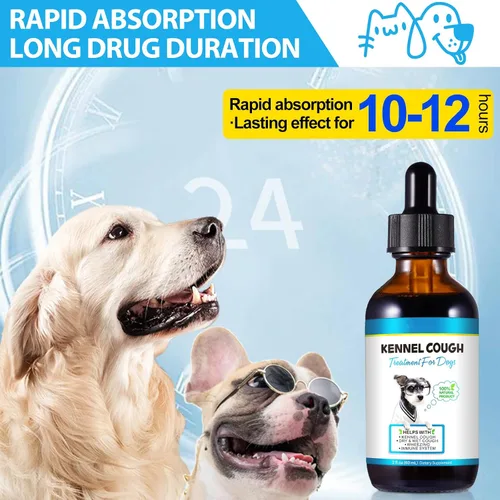 Vista 5 de Tratamiento para la tos de la perrera para perros, gotas de hierbas para la tos de la perrera - 2.02 onzas líquidas / 2.0 fl oz
