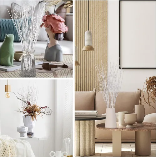 Vista 6 de 40 ramitas de abedul secas reales, ramas de abedul decorativas blancas de 17 pulgadas para jarrón, centro de mesa, decoración de boda, palos