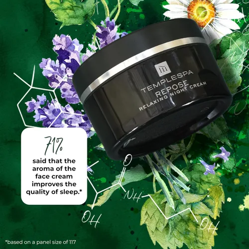 Vista 4 de TEMPLESPA REPOSE Crema facial relajante de noche de aromaterapia, rica en vitaminas, humectante nocturno antienvejecimiento para calmar, relajar