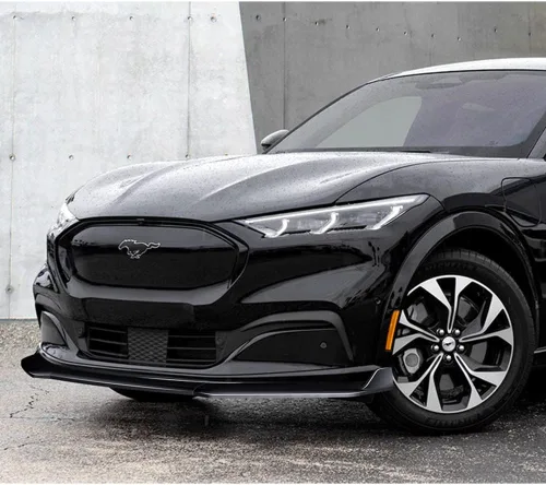 Vista 5 de Q1-TECH, borde de parachoques delantero compatible con Ford Mustang Mach-E 2021 2022 2023, alerón de parachoques delantero, kit de divisor de cuerpo