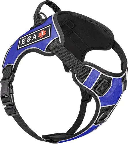 Vista 25 de Dogline Quest Arnés para perro sin tirones con parches reflectantes extraíbles para perro, reflectante, suave, cómodo, chaleco para perro con Azteca