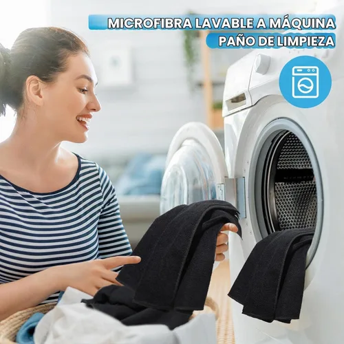 Vista 3 de Tenare Paquete de 100 paños de limpieza de microfibra de 12 x 12 pulgadas, trapos de limpieza reutilizables, toallas de microfibra a granel, paños