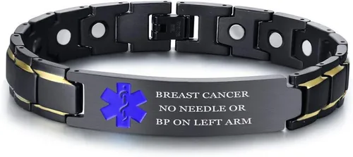 Vista 44 de XUANPAI Pulseras de alerta médica para hombres y mujeres con grabado gratuito ajustable de acero inoxidable para emergencias médicas