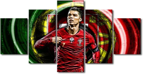 Vista 34 de TUMOVO Lienzo decorativo para pared, cuadro de Cristiano Ronaldo, cuadros de club de fútbol, impresiones en lienzo, póster de arte de pared, arte