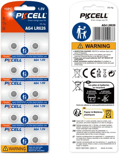Vista 9 de PKCELL 10 unids LR626 Batería 377 SR626sw Reloj Batería 1.5Volt Alcalinas AG4 Pilas de Botón Baterías de botón de 1.5V para relojes, calculadoras