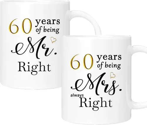 Vista 16 de Juego de 2 tazas de café para el 10º aniversario, regalos de boda para parejas, padres, hombres, mujeres, marido, esposa, él, ella, caja de regalo