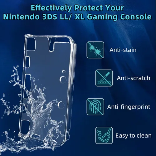 Vista 3 de OSTENT Protective Clear Crystal Hard Guard Case Cover Skin Shell for Nintendo 3DS XL LL Color Clear White