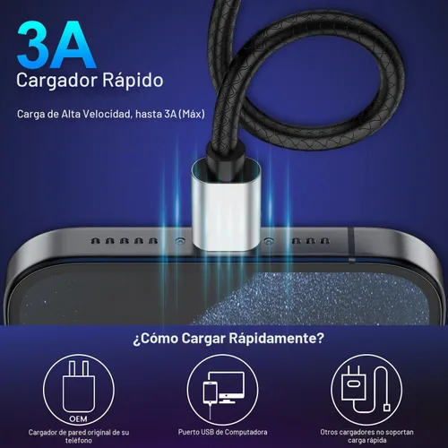 Vista 3 de Cable USB C a USB C【Paquete de 2 de 10 pies】, Cable de carga Usbc a Usbc de 60W/3A Cargador rápido, Adaptador Tipo C a USB para Samsung Galaxy Plata