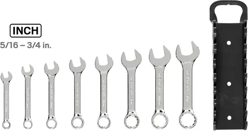 Vista 3 de TEKTON wrn01066 Stubby llave combinada establecer con tienda y Go Keeper, 5/16 – 3/4 de pulgada, 8
