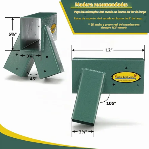 Vista 2 de Eastern Jungle Gym Easy 1-2-3 A-Frame - Soporte para columpio, color verde