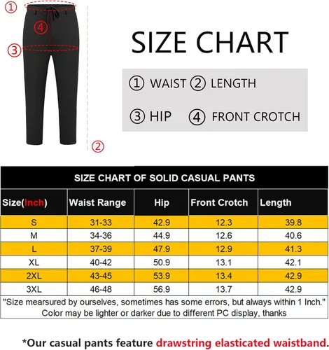 Vista 7 de COOFANDY Pantalones chinos para hombre, ajuste regular, cintura elástica, básico, plano, con cordón frontal, pantalones casuales