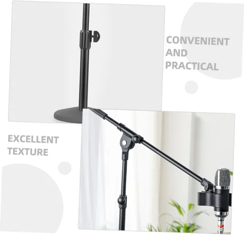 Vista 5 de Brazo telescópico brazo de metal poste de micrófono con adaptador de cabeza de tornillo portátil extensible soporte de micrófono accesorio para una