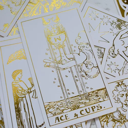 Vista 5 de Delaluna Answers Tarot todo de oro: 80 cartas de bonificación de baraja psíquica para adivinación, 1909 Rider Waite Smith adivinación, juego