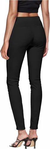 Vista 2 de Hybrid & Company Pantalón súper cómodo elástico con cintura elástica completa, estilo pull-on, de sarga Millennium Negro