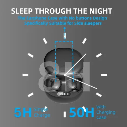 Vista 4 de HJX M73 Auriculares para Dormir para Personas que Duermen de Lado, Auriculares Invisibles, Mini Auriculares, Auriculares Intraurales Ultraligeros