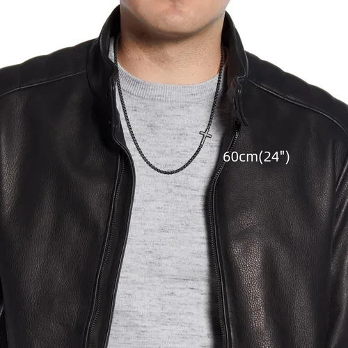Vista 4 de GAVU Collar de cruz de acero inoxidable para hombre