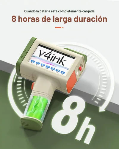 Vista 7 de v4ink Impresora de mano BT-HH6105B2 Beige Impresora de inyección de tinta de mano Imprime código de barras QR de 0.5 pulgadas, fecha, logotipo