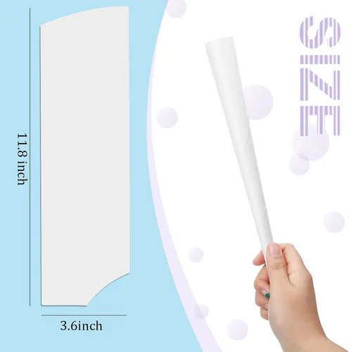 Vista 3 de Paquete de 100 conos de papel de algodón de azúcar, palitos de papel kraft para hilo dental, golosinas de carnaval, suministros de fabricación