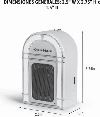Vista 14 de Crosley CR3046A-AB Mini Jukebox Altavoz Bluetooth portátil con luces LED y micrófono, azul aguamarina